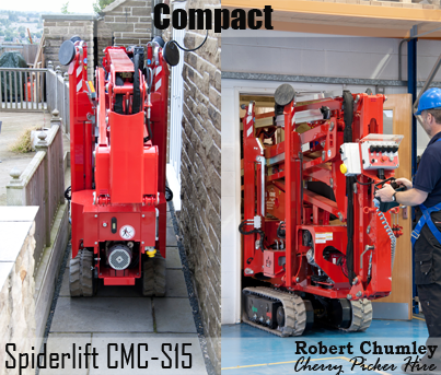 Spider lift CMCS-15 Cherry picker Access platform hire Bridgend, Porthcawl, Port Talbot, Swansea, Cardiff, Cowbridge and surrounding areas