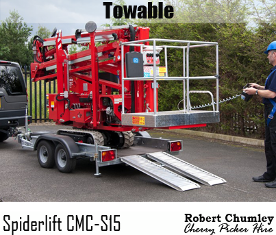 Spider lift CMCS-15 Cherry picker Access platform hire Bridgend, Porthcawl, Port Talbot, Swansea, Cardiff, Cowbridge and surrounding areas